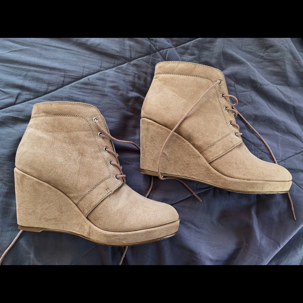 Forever 21 Faux suede bootie wedges